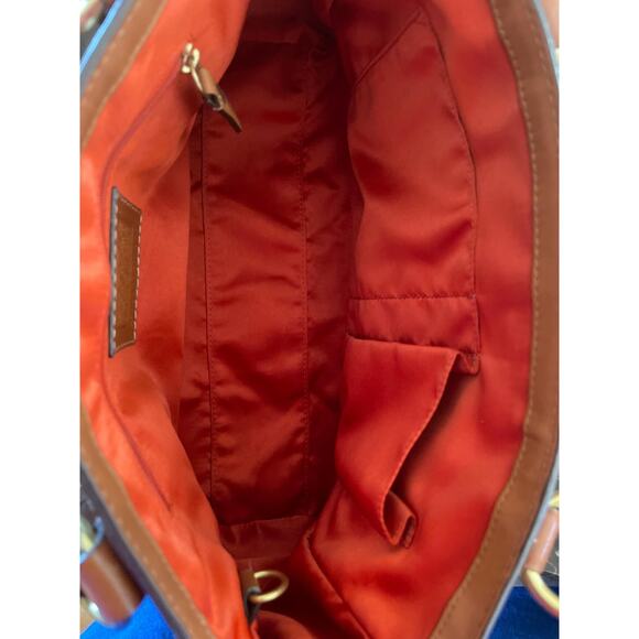 Coach cream brown stitch signature multicolored Carryall shoulder bag 11330 - Picture 9 of 10